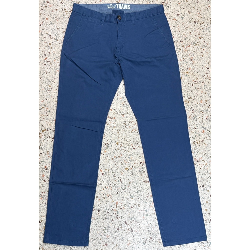 Tom‎ Tailor Travis Regular Men's 5 Pocket Blue Chino Pants Size 33x34